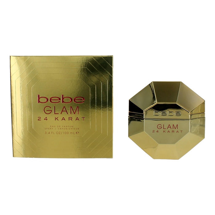 bebe Glam 24 Karat by bebe, 3.4 oz Eau De Parfum Spray for Women