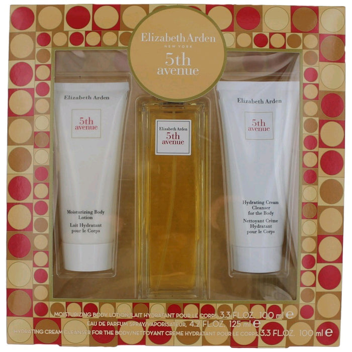 5th Avenue by Elizabeth Arden, 3 Piece Gift Set for Women with Cleanser